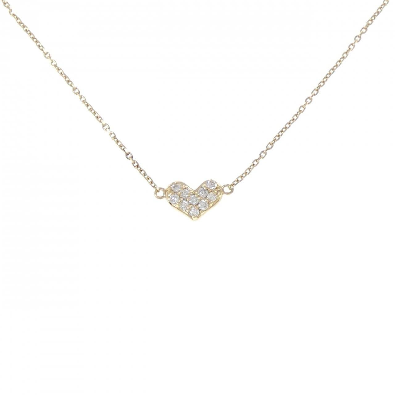 K18YG ハート ダイヤモンド ネックレス 0.10CT