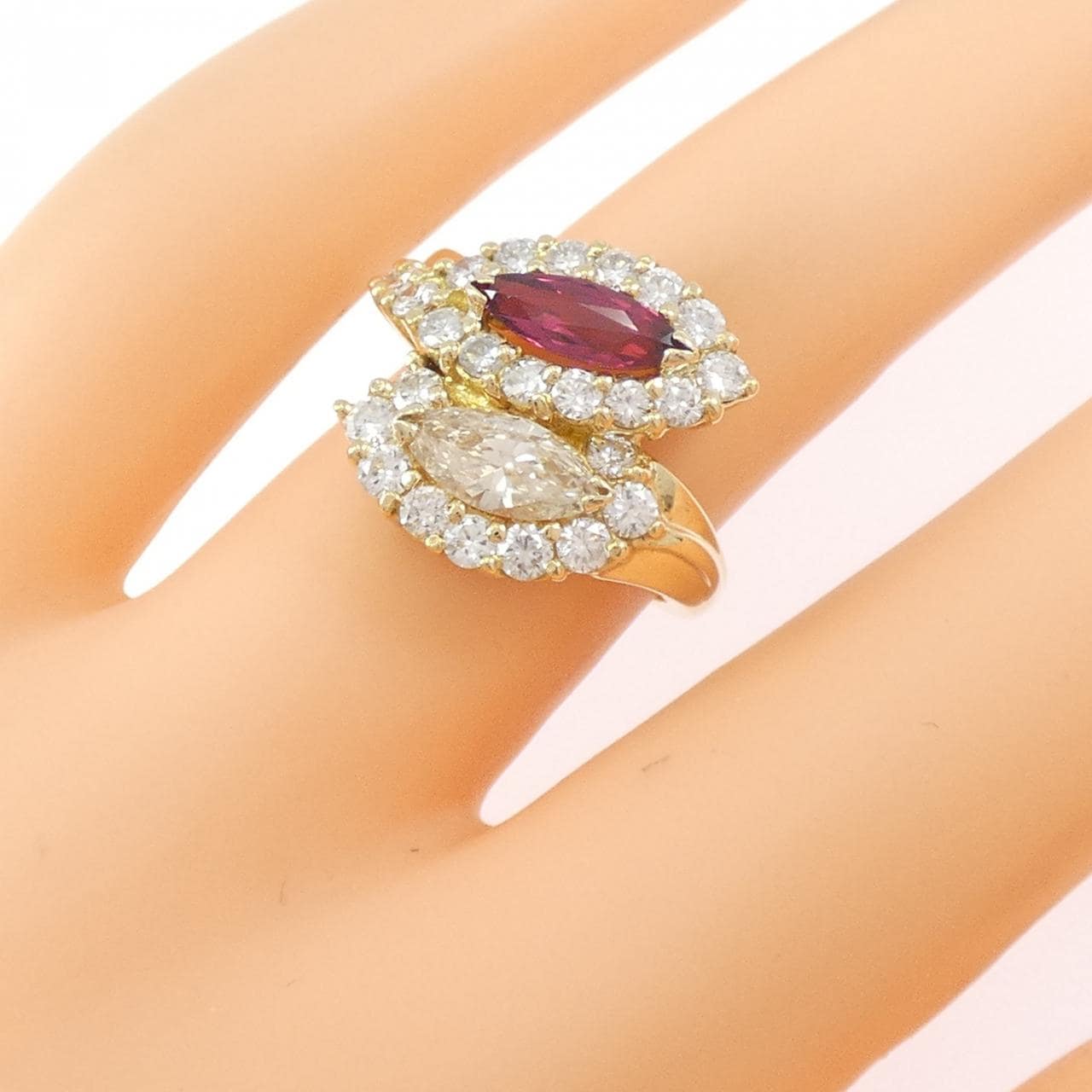 18KYG ルビー リング 0.59CT