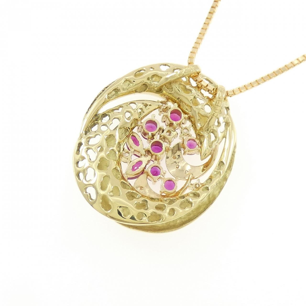 K18YG ルビー ネックレス 1.07CT