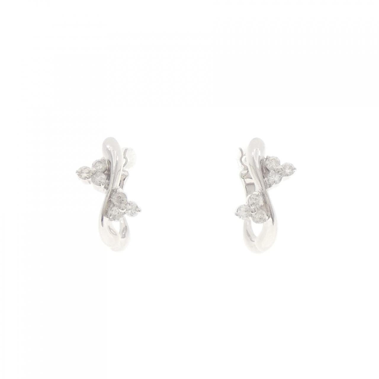 K18WG/K14WG ダイヤモンド ピアス 0.18CT