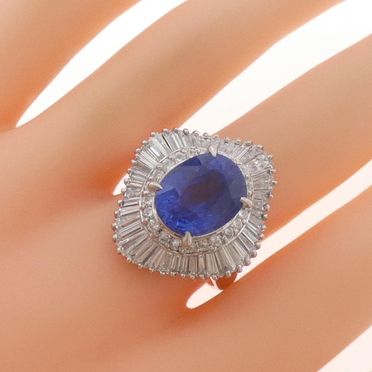 PT900 サファイヤ リング 6.65CT スリランカ産