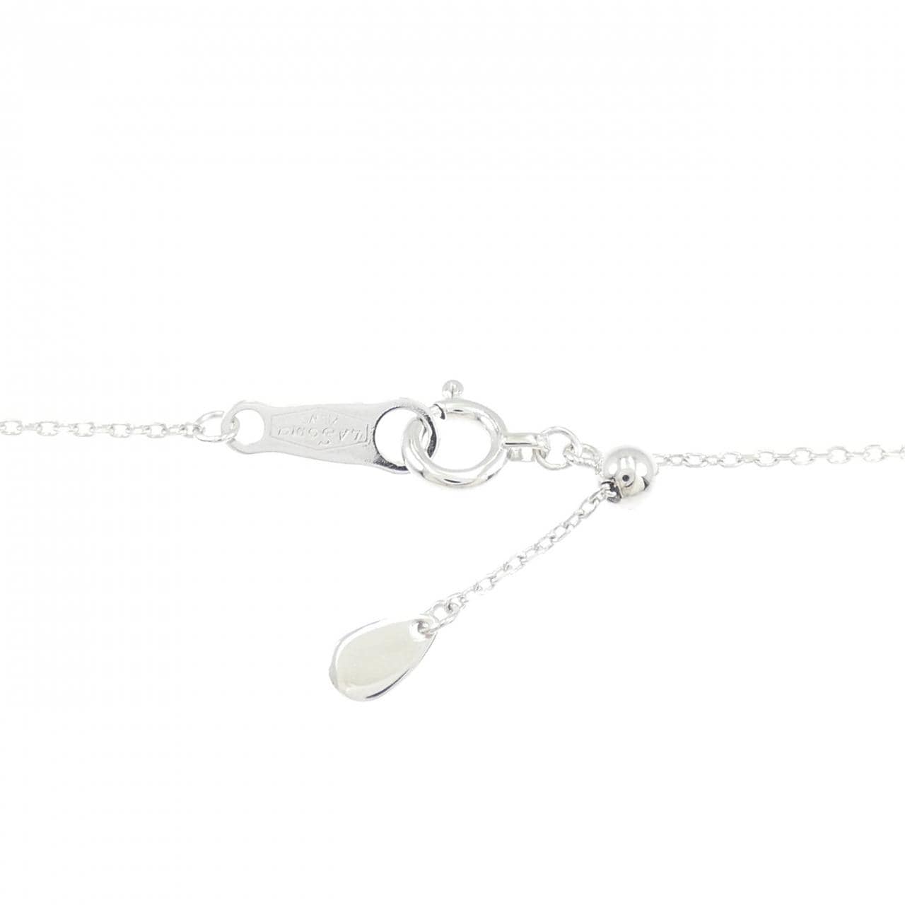 K18WG クローバー ダイヤモンド ネックレス 0.14CT