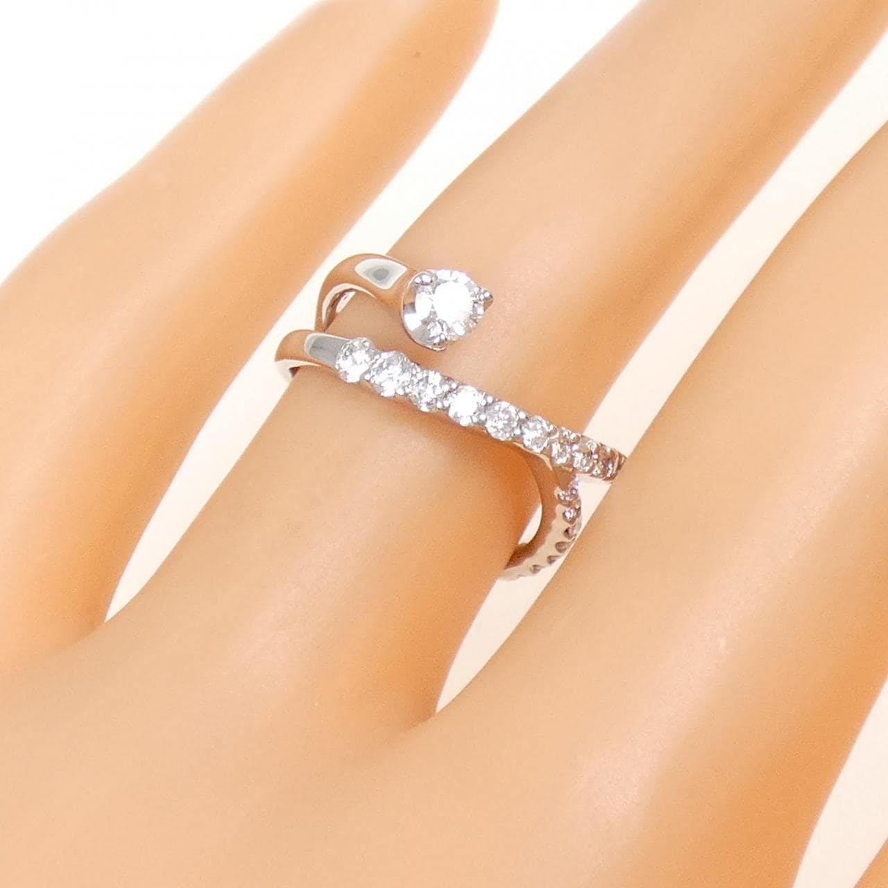 K18WG ダイヤモンド リング 0.15CT