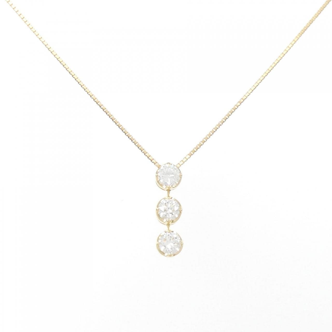 [BRAND NEW] K18YG Diamond Necklace 0.582CT G SI1-2 VG-GOOD