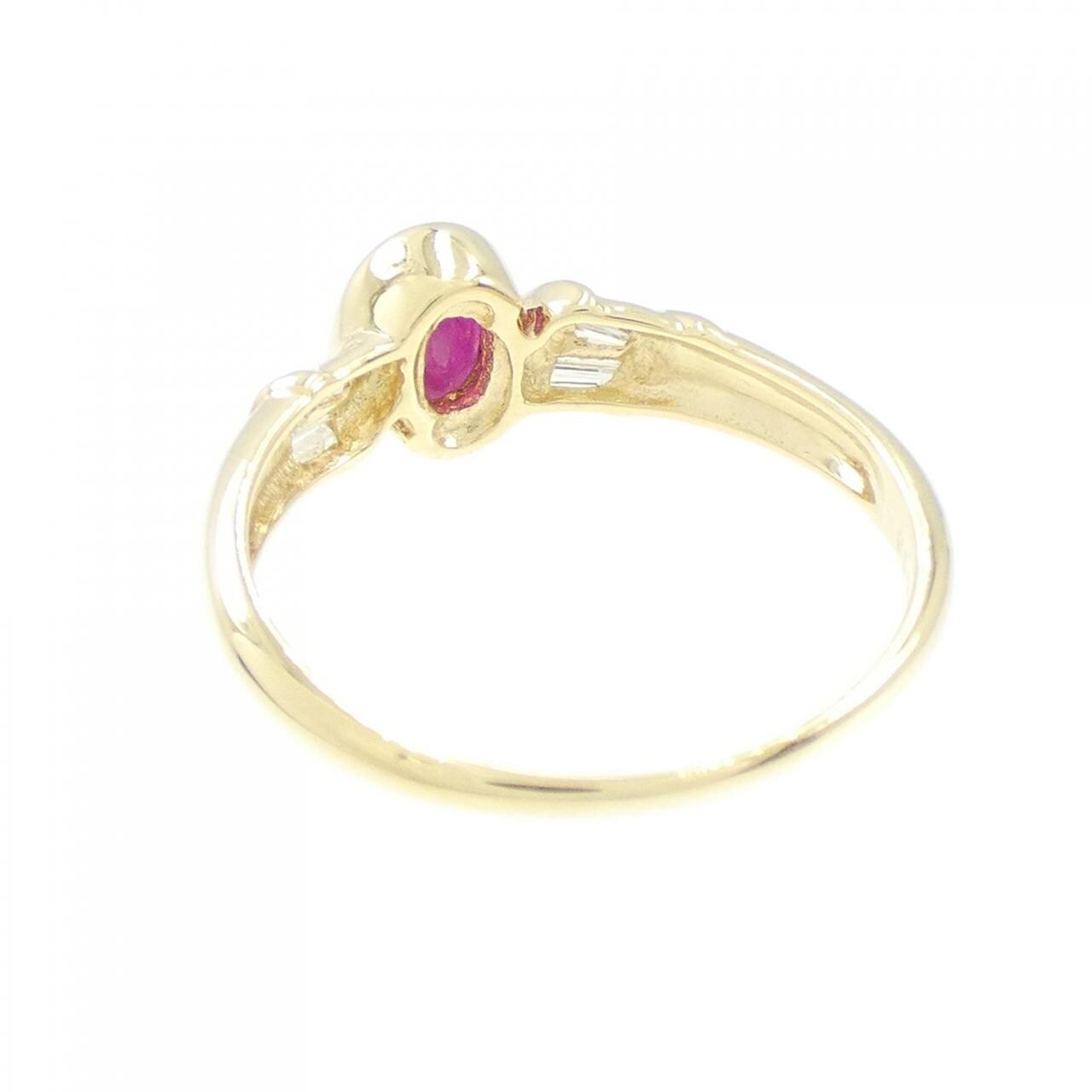 K18YG ルビー リング 0.98CT