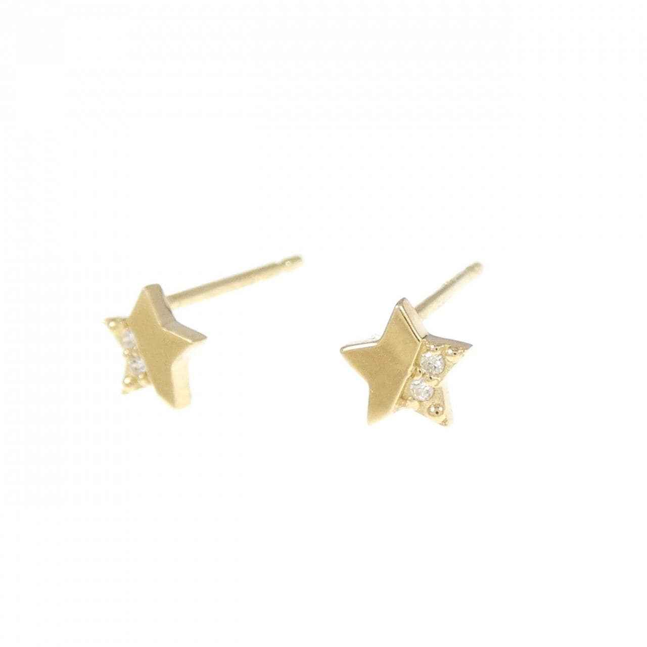 [新品] K18YG 星形钻石耳环 0.02CT