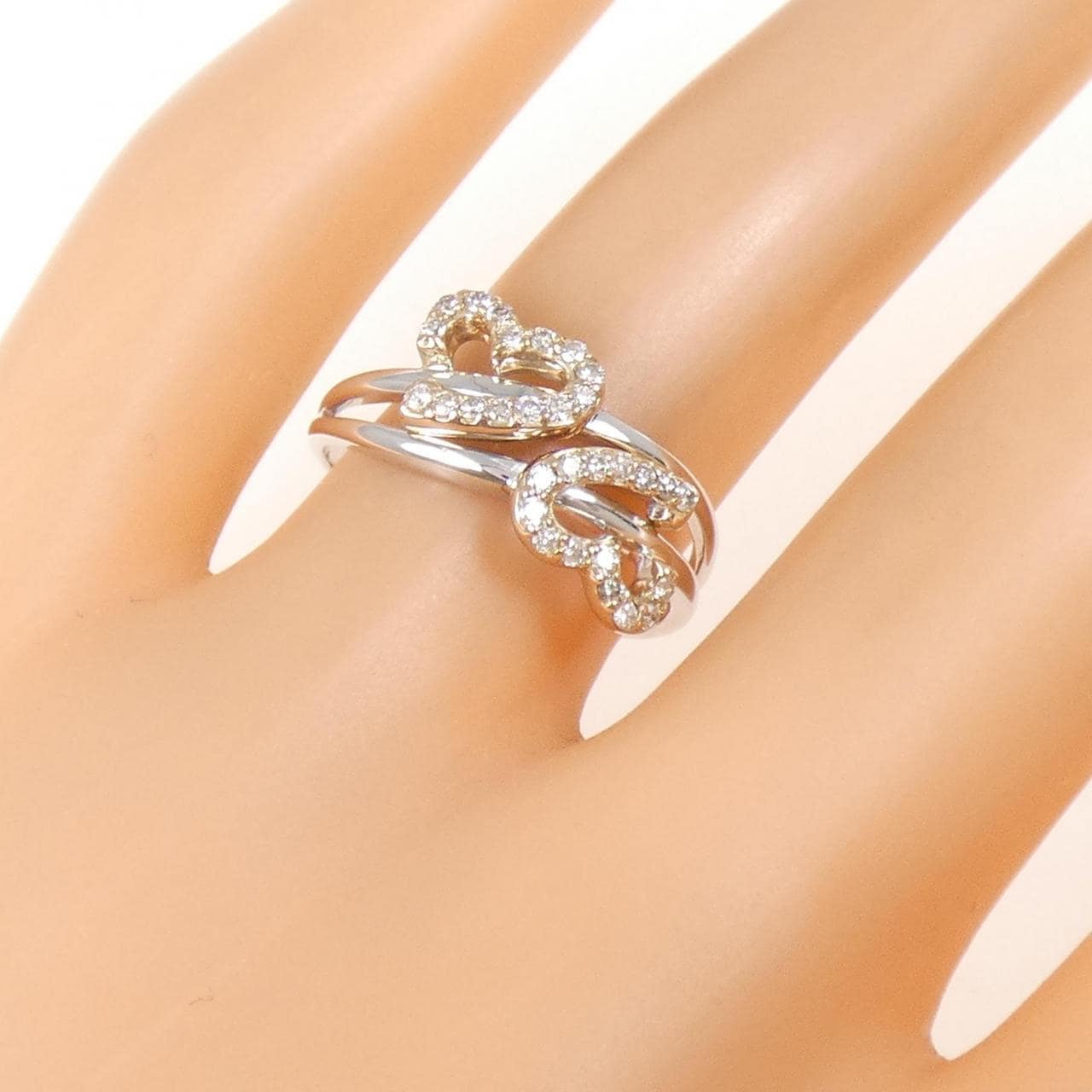 K18WG/K18PG ハート ダイヤモンド リング 0.22CT