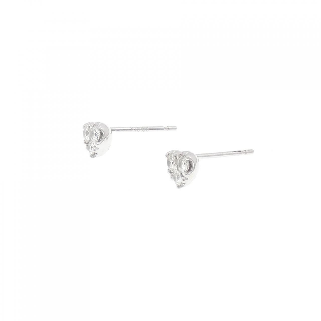 K18WG Heart Diamond Earrings 0.20CT