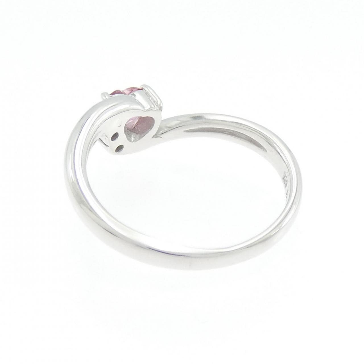 K18WG ハート トルマリン リング