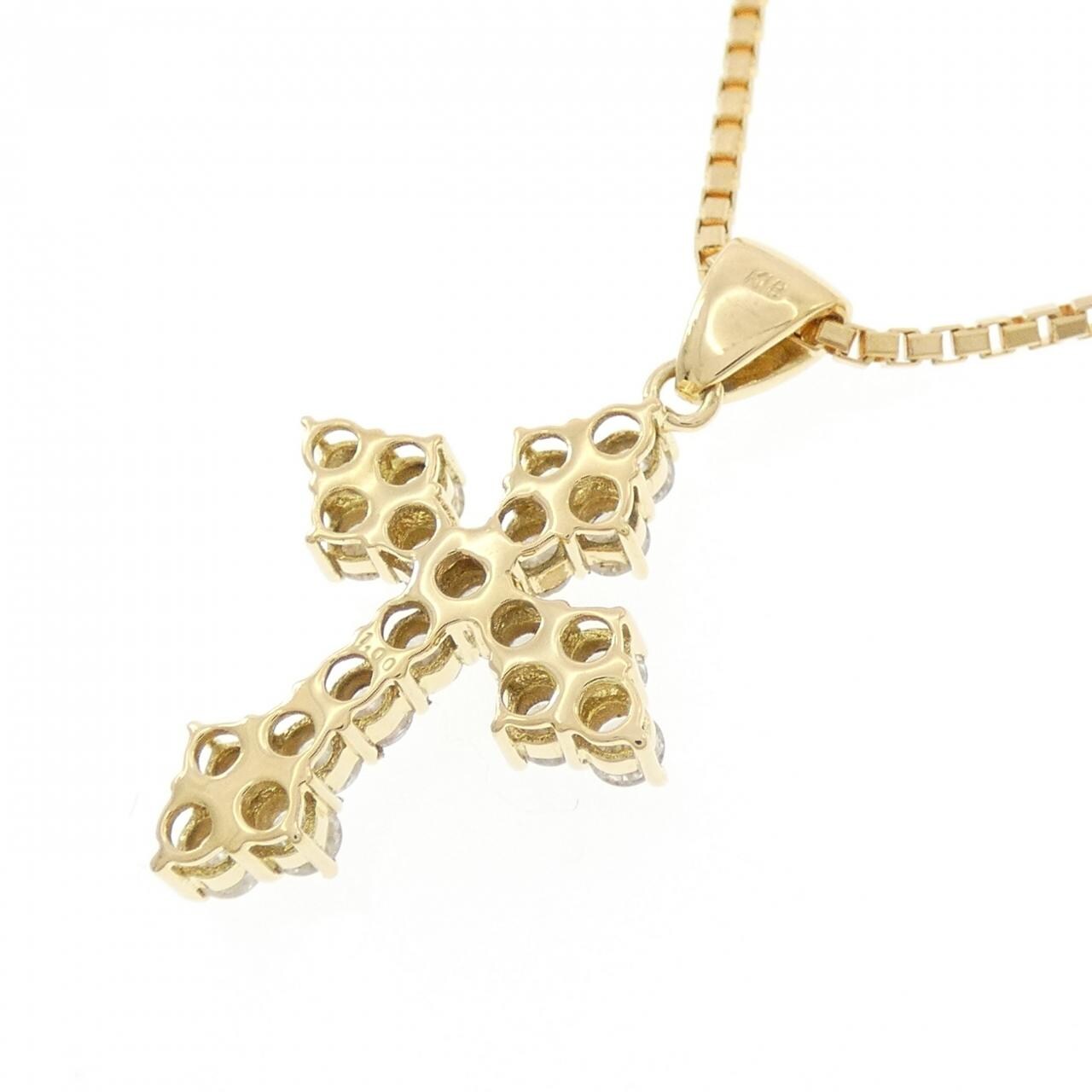 K18YG クロス ダイヤモンド ネックレス 1.00CT