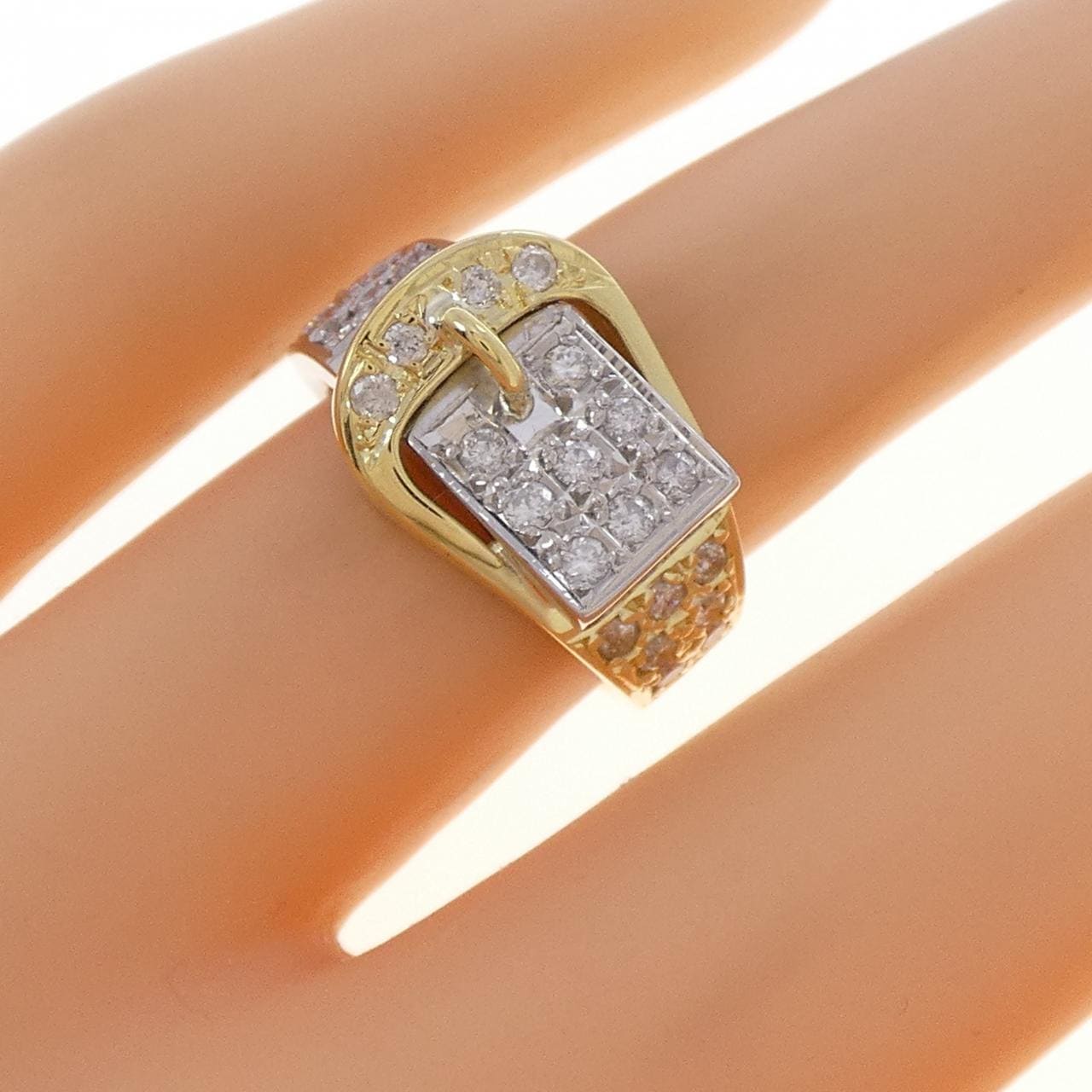 K18YG/PT900 ダイヤモンド リング 0.50CT