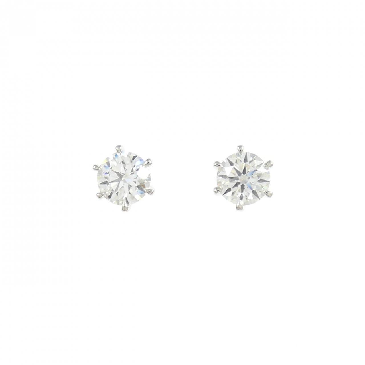 【リメイク】PT900/ST ダイヤモンド ピアス 0.414CT 0.421CT D VS1-VS2 3EXT H&C
