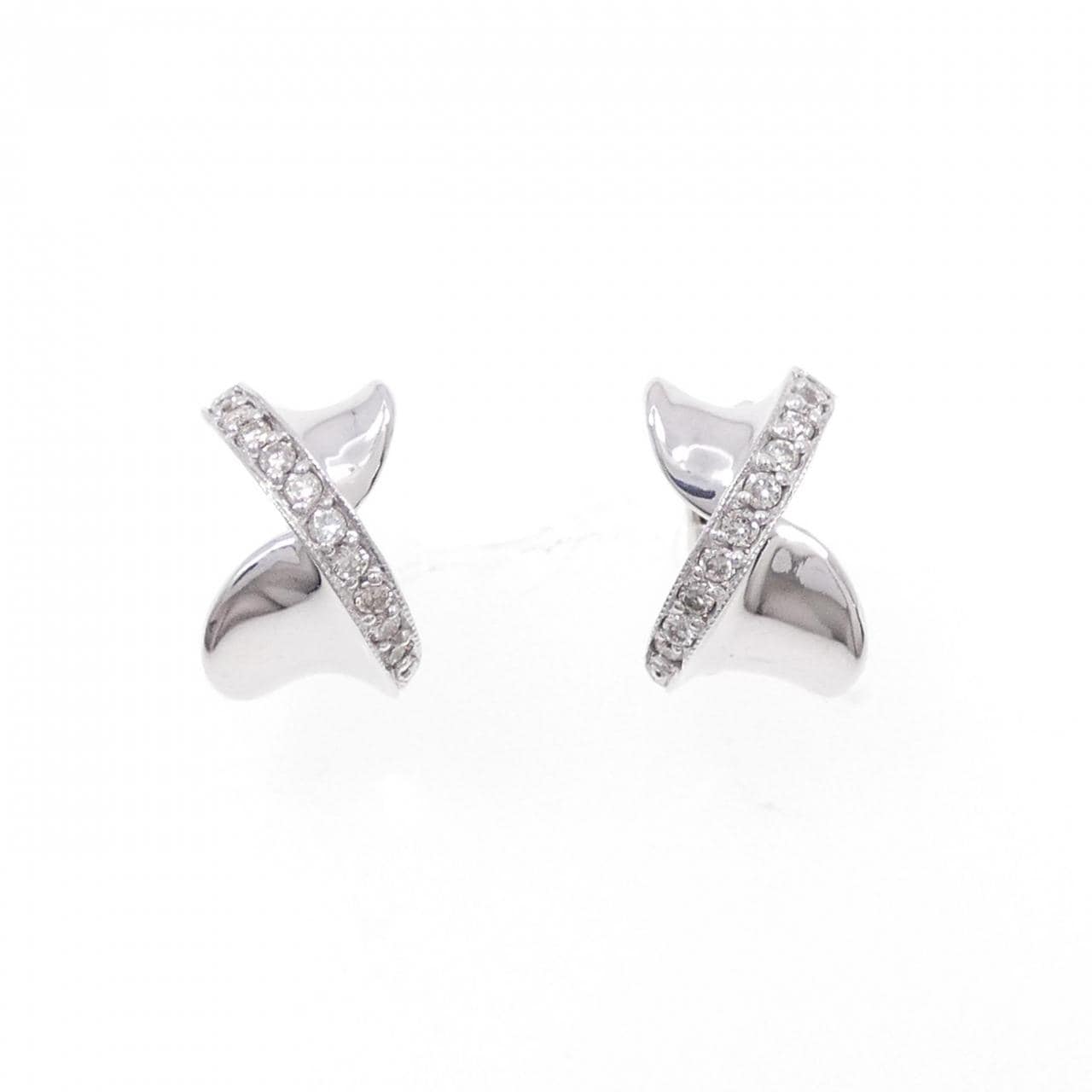K18WG ダイヤモンド ピアス 0.18CT