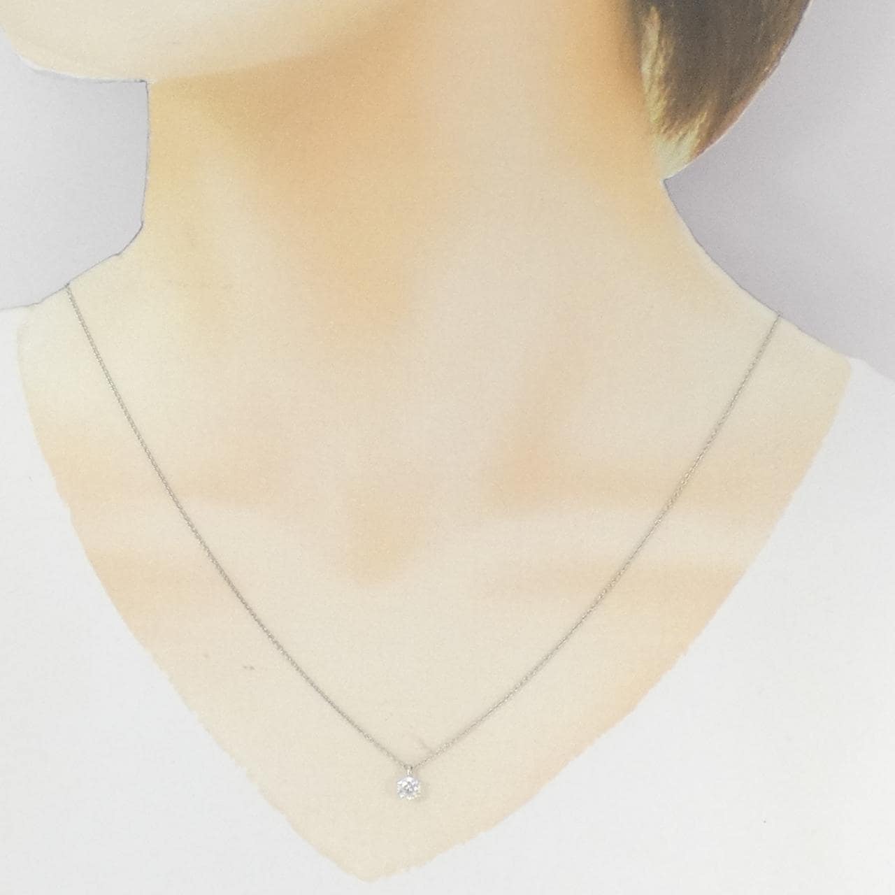 PT900/PT850 ソリティア ダイヤモンド ネックレス 0.313CT D I1 EXT