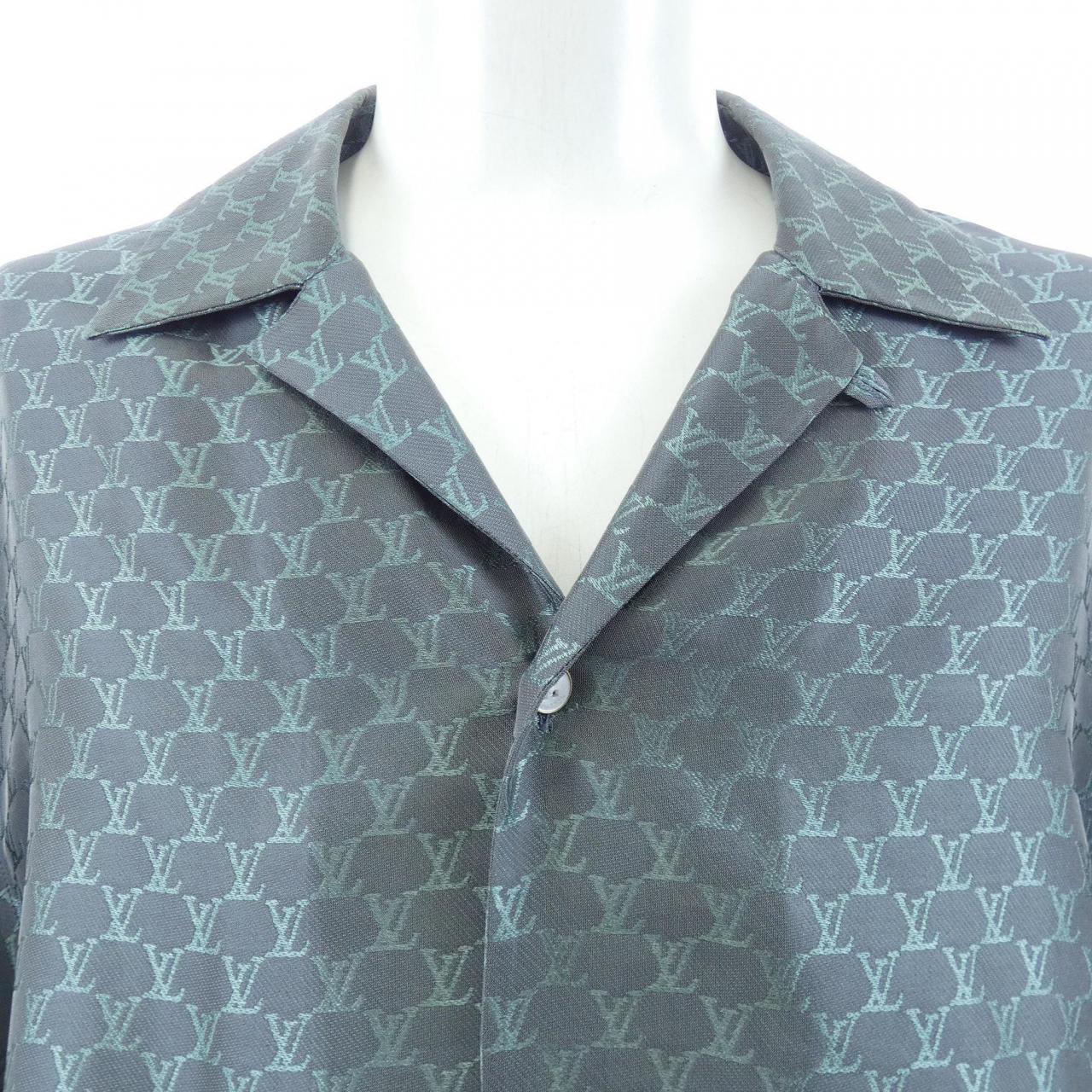 ルイヴィトン LOUIS VUITTON ショートスリーブジャガードシルクプレンドシャツ HRS30WKSY S／Sシャツ