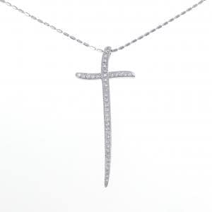 K18WG クロス ダイヤモンド ネックレス 1.00CT