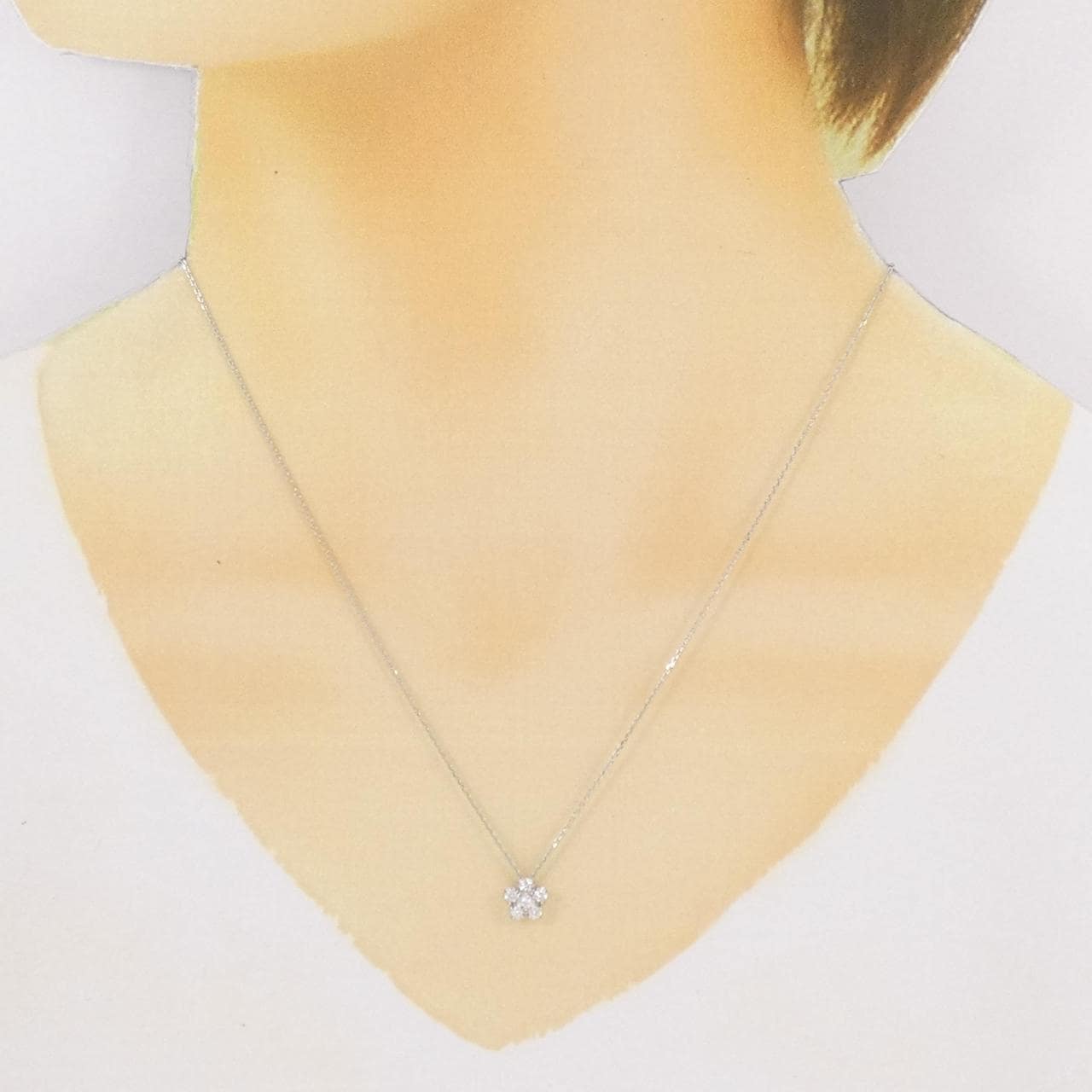 PT Flower Diamond Necklace 0.18CT