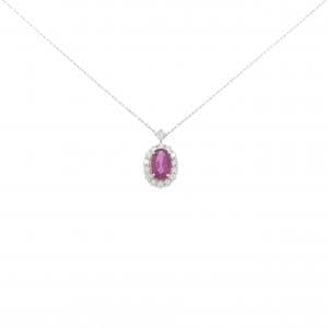【新品】PT900/PT850 ルビー ネックレス 0.45CT