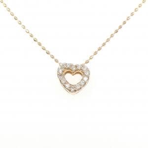 K18PG ハート ダイヤモンド ネックレス 0.09CT