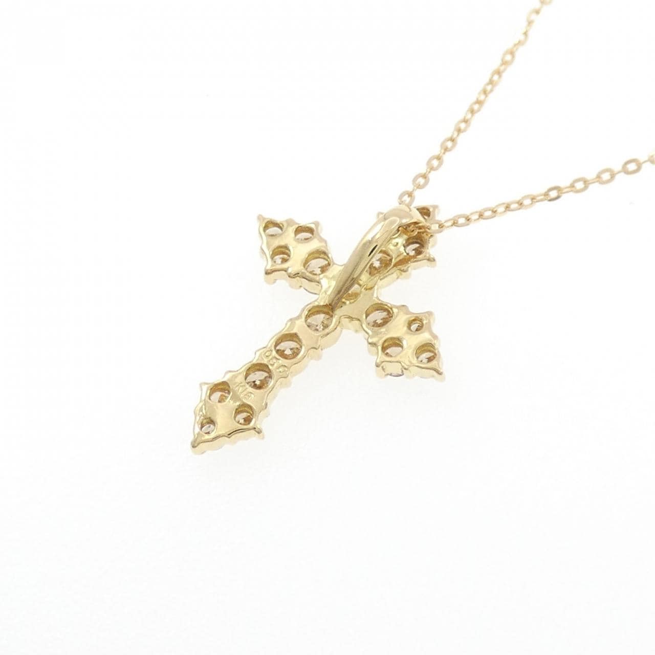 K18YG クロス ダイヤモンド ネックレス 0.50CT