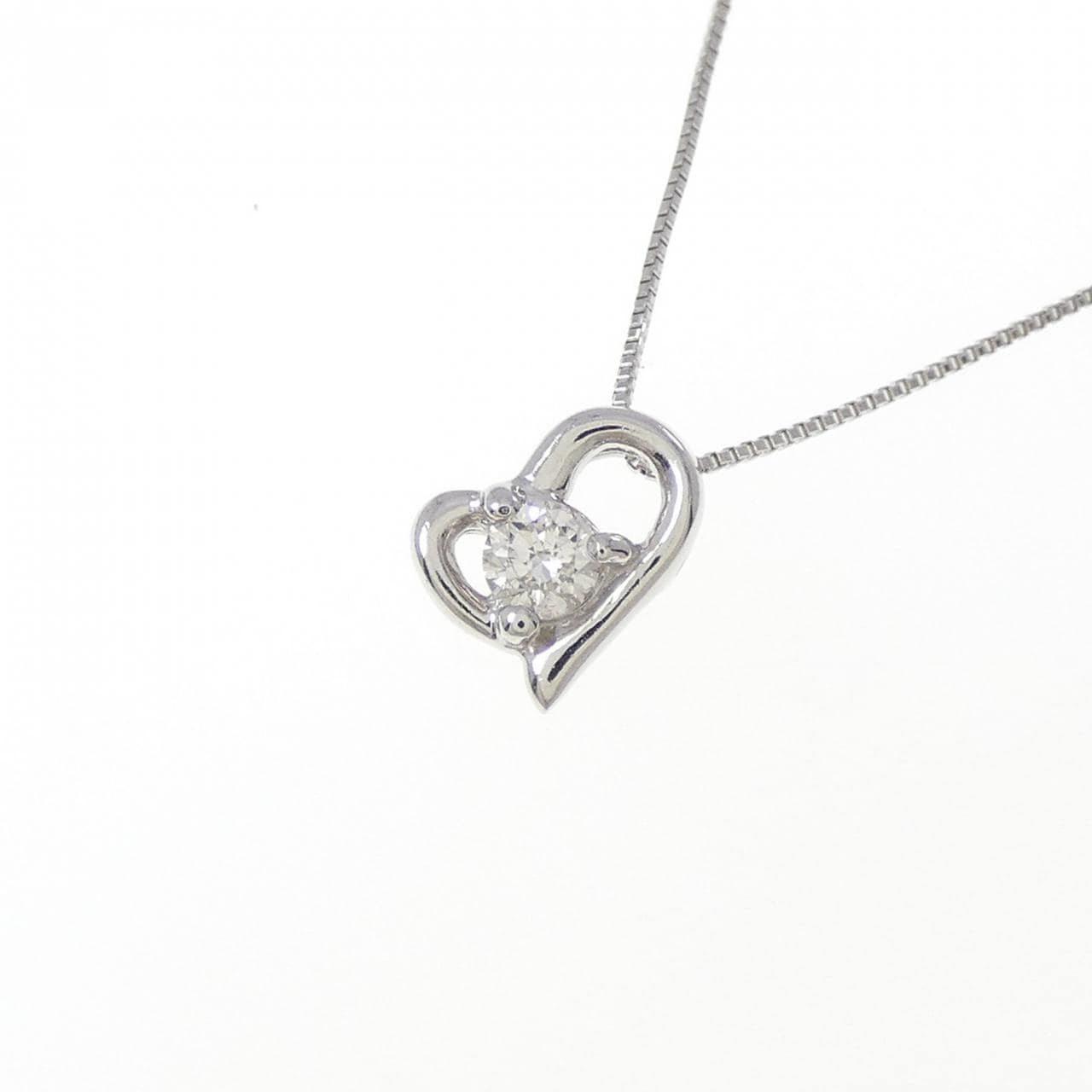 PT900/PT850 ハート ダイヤモンド ネックレス 0.10CT
