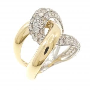 K18YG/PT900 ダイヤモンド リング 2.00CT