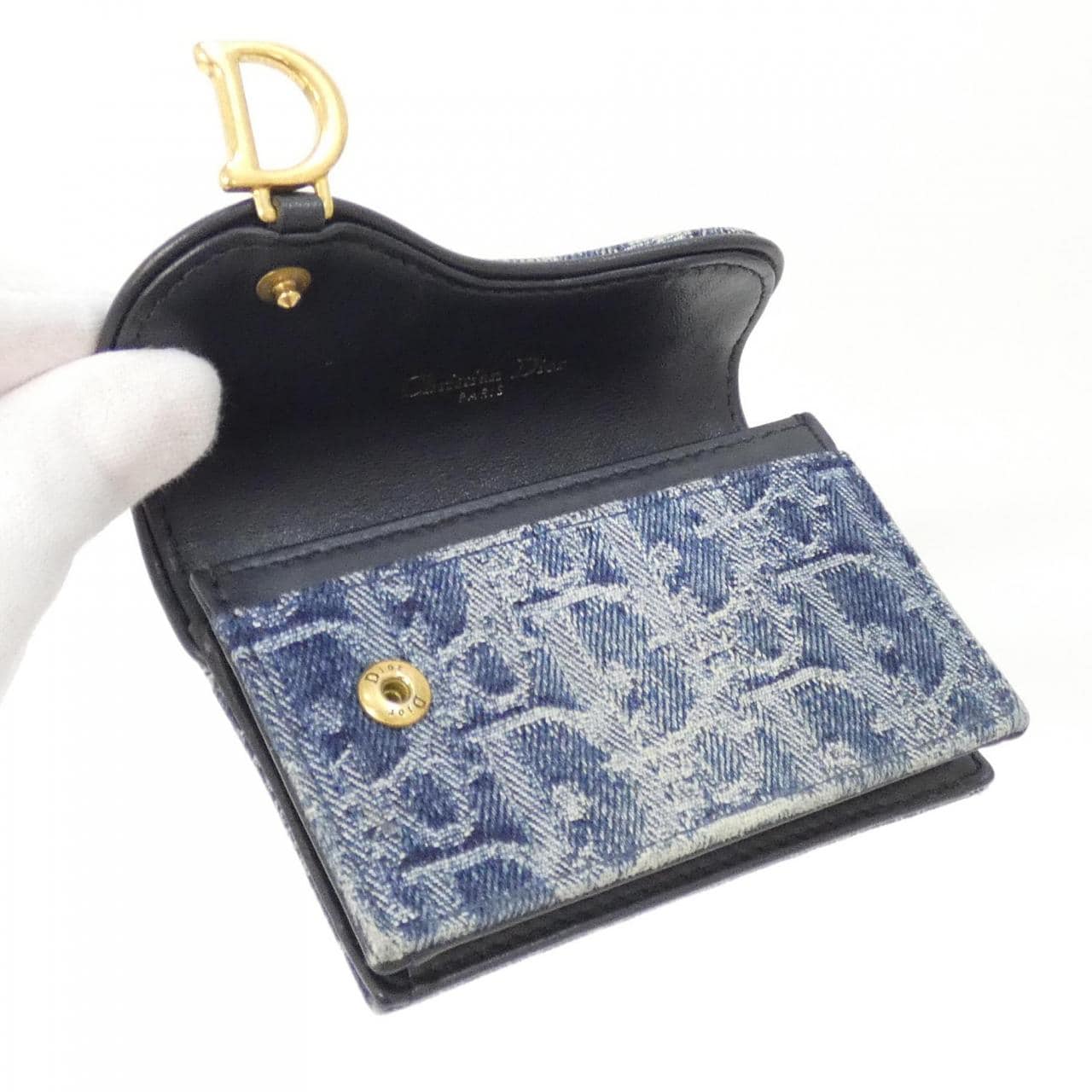 クリスチャンディオール DENIM DIOR OBLIQUE サドル ブルーム S5611CDCE カードケース
