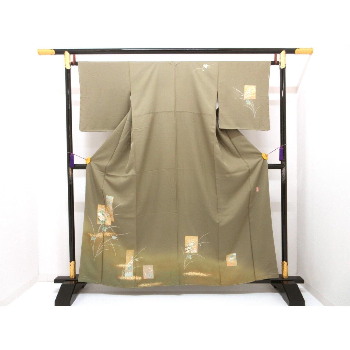 【未使用品】訪問着　友禅金彩加工　刺繍入り　ボカシ染　身丈Ｓ寸