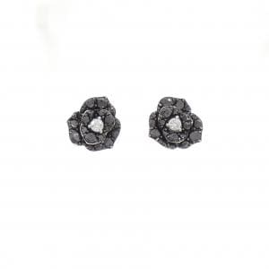 K18WG/K18BG ローズ ダイヤモンド ピアス 0.88CT