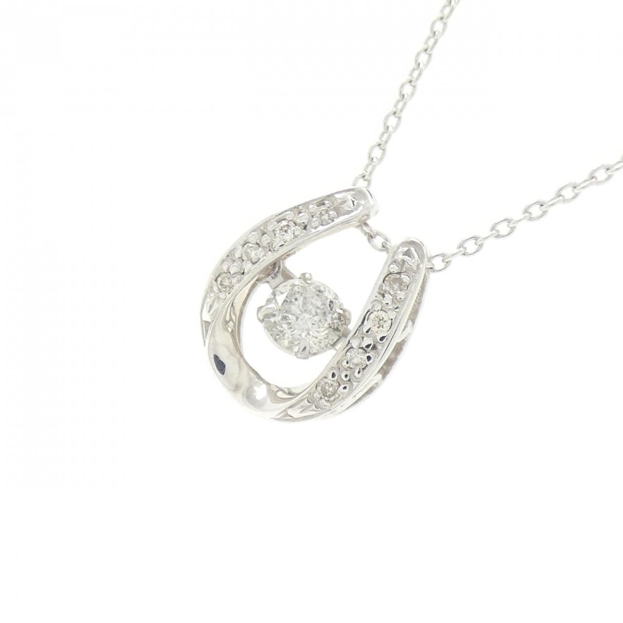 K18WG ダイヤモンド ネックレス 0.18CT