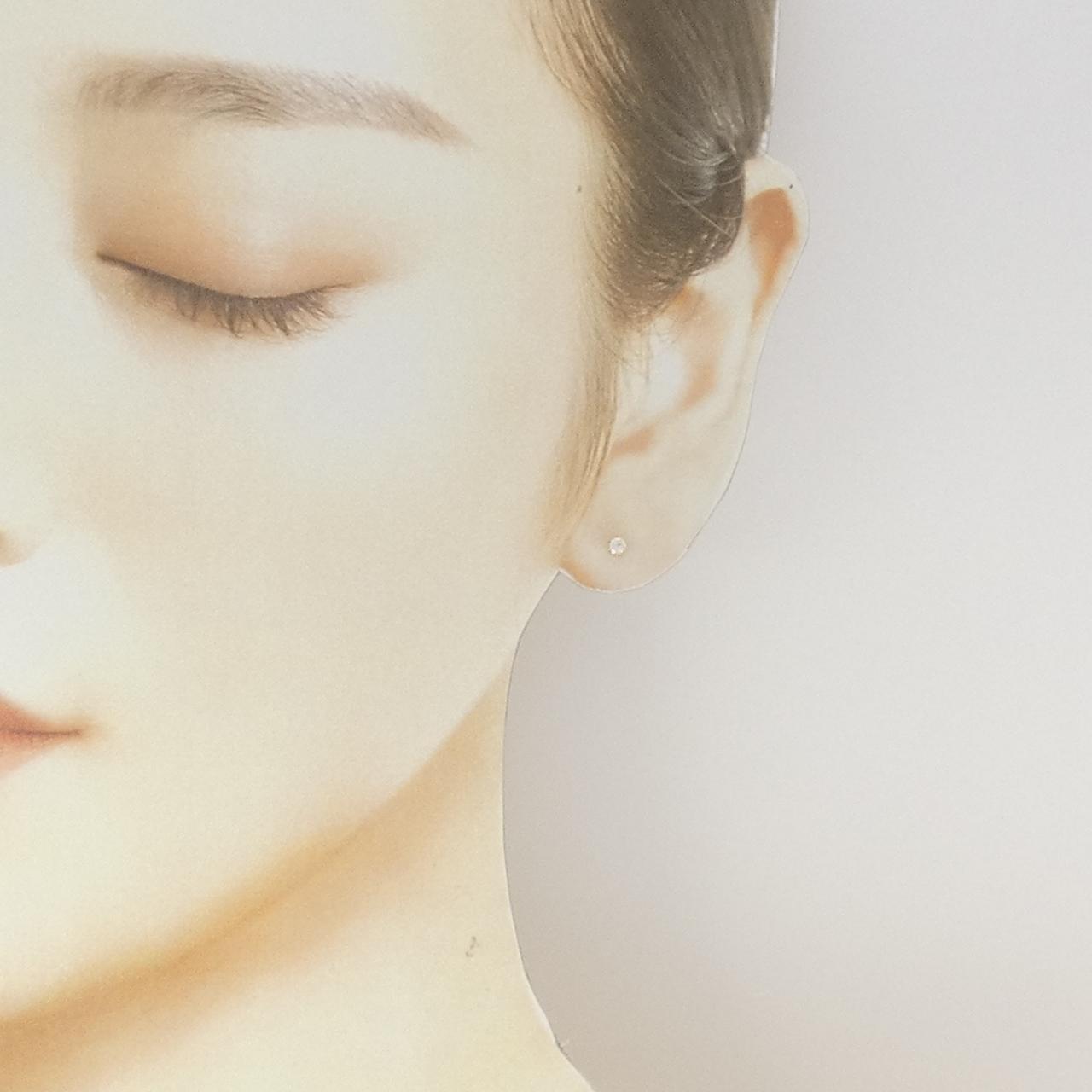 K18YG ソリティア ダイヤモンド ピアス 0.10CT