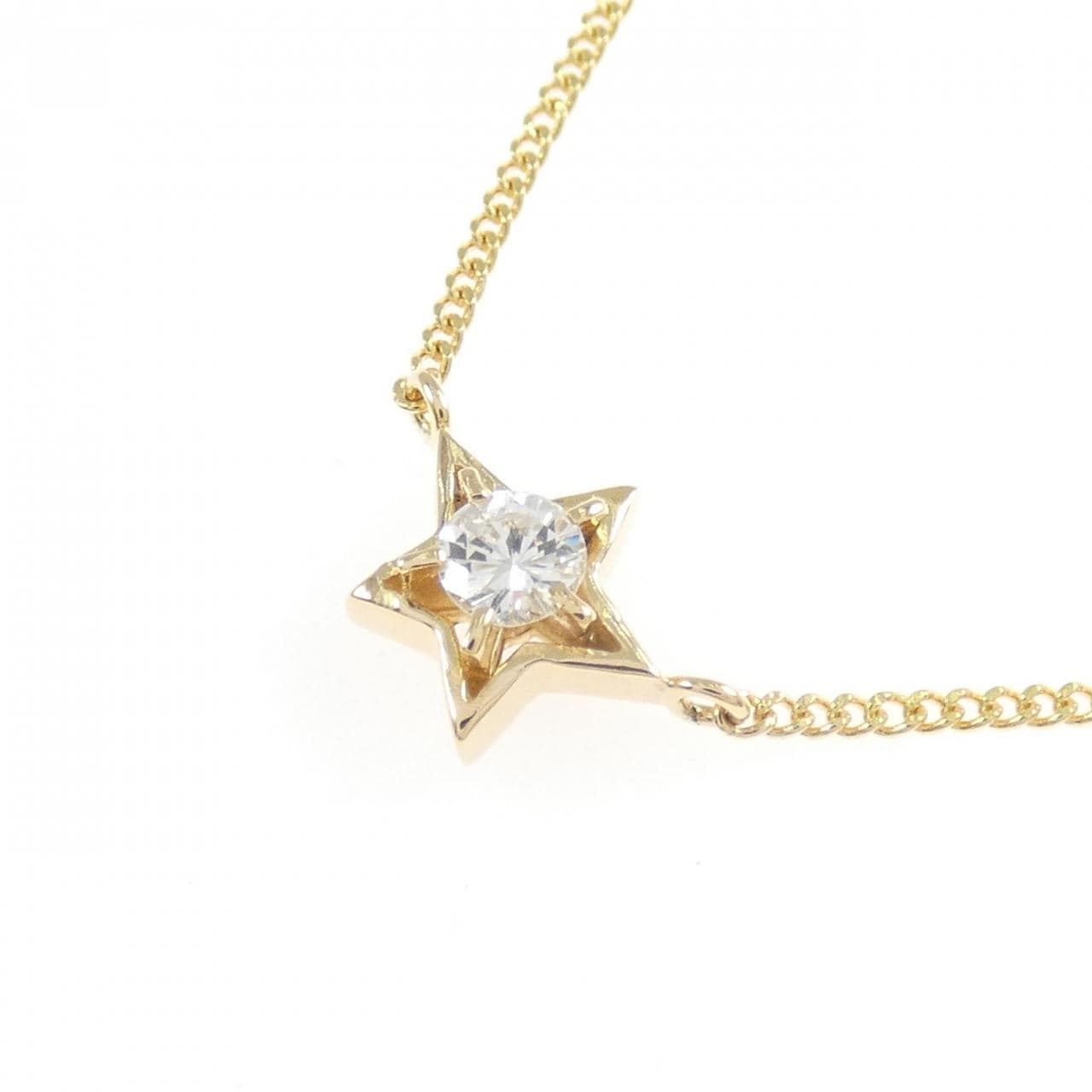 K18YG スター ダイヤモンド ネックレス 0.12CT