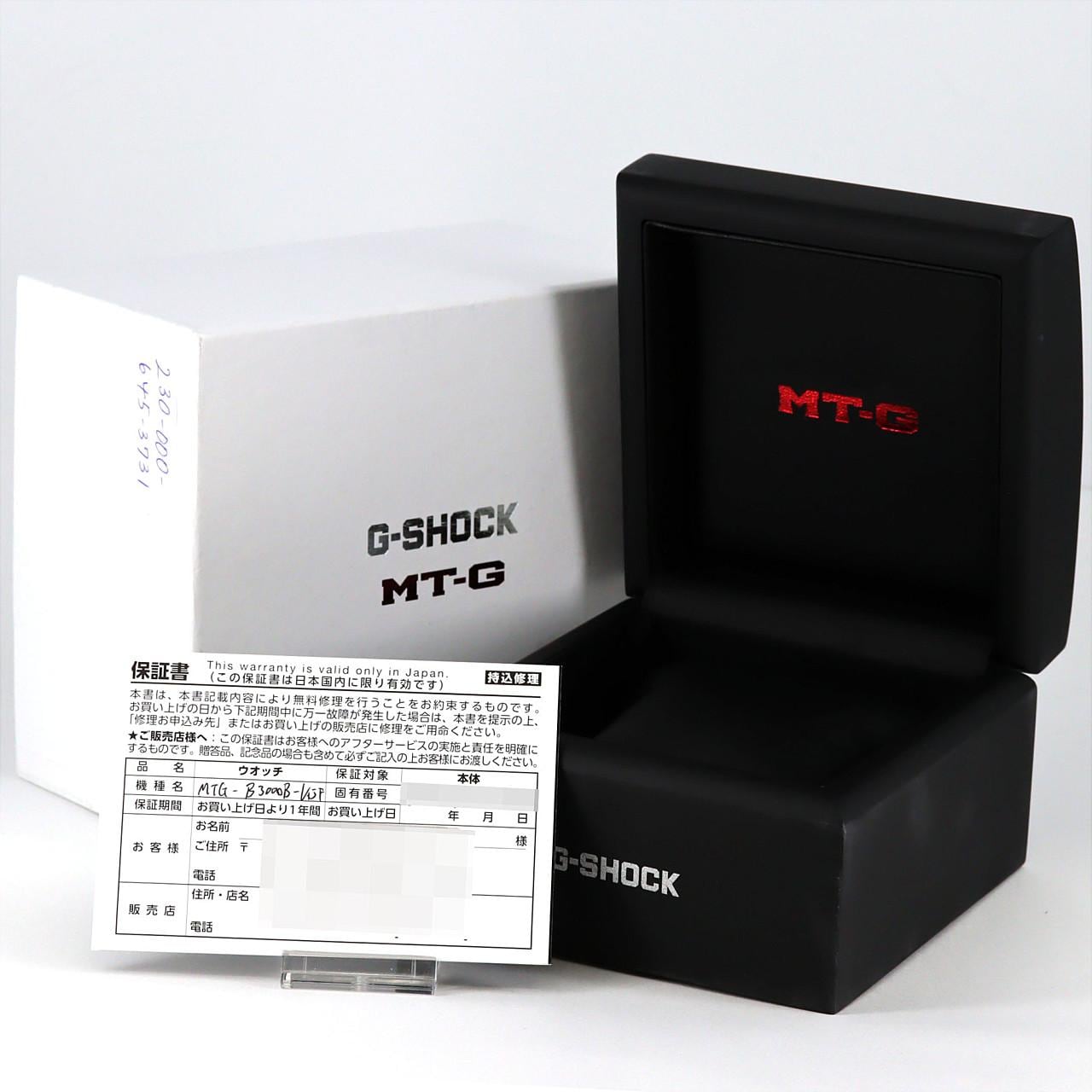 カシオ G-SHOCK･MT-G 電波時計 MTG-B3000B-1AJF SS ソーラークォーツ