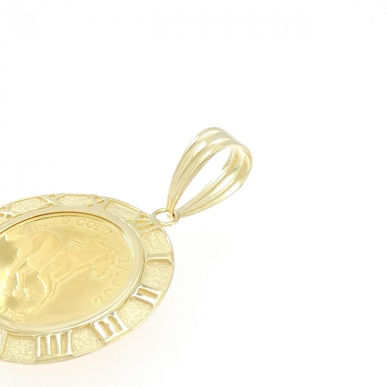 K18YG(枠) コイン ペンダント