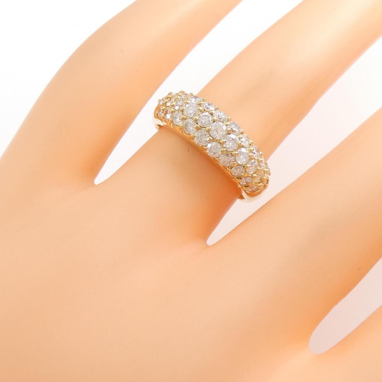 K18YG Pave Diamond Ring 1.03CT
