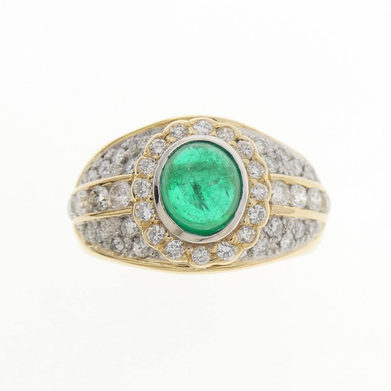 K18YG/PT翡翠戒指0.92CT