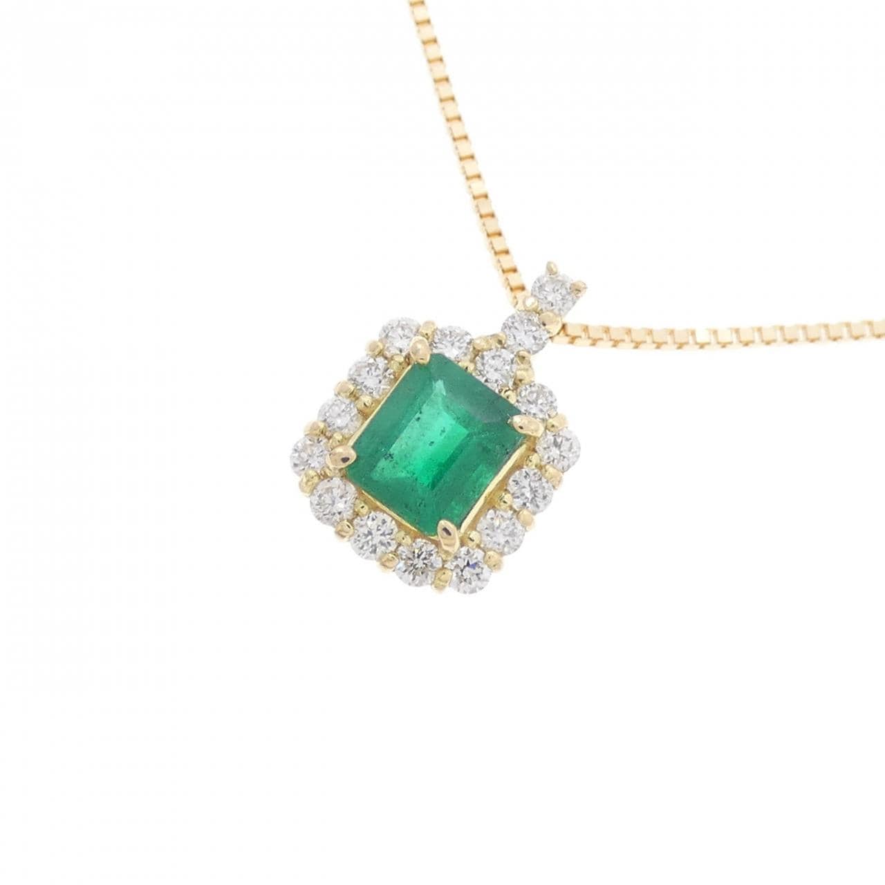 [BRAND NEW] K18YG Emerald Necklace 0.28CT