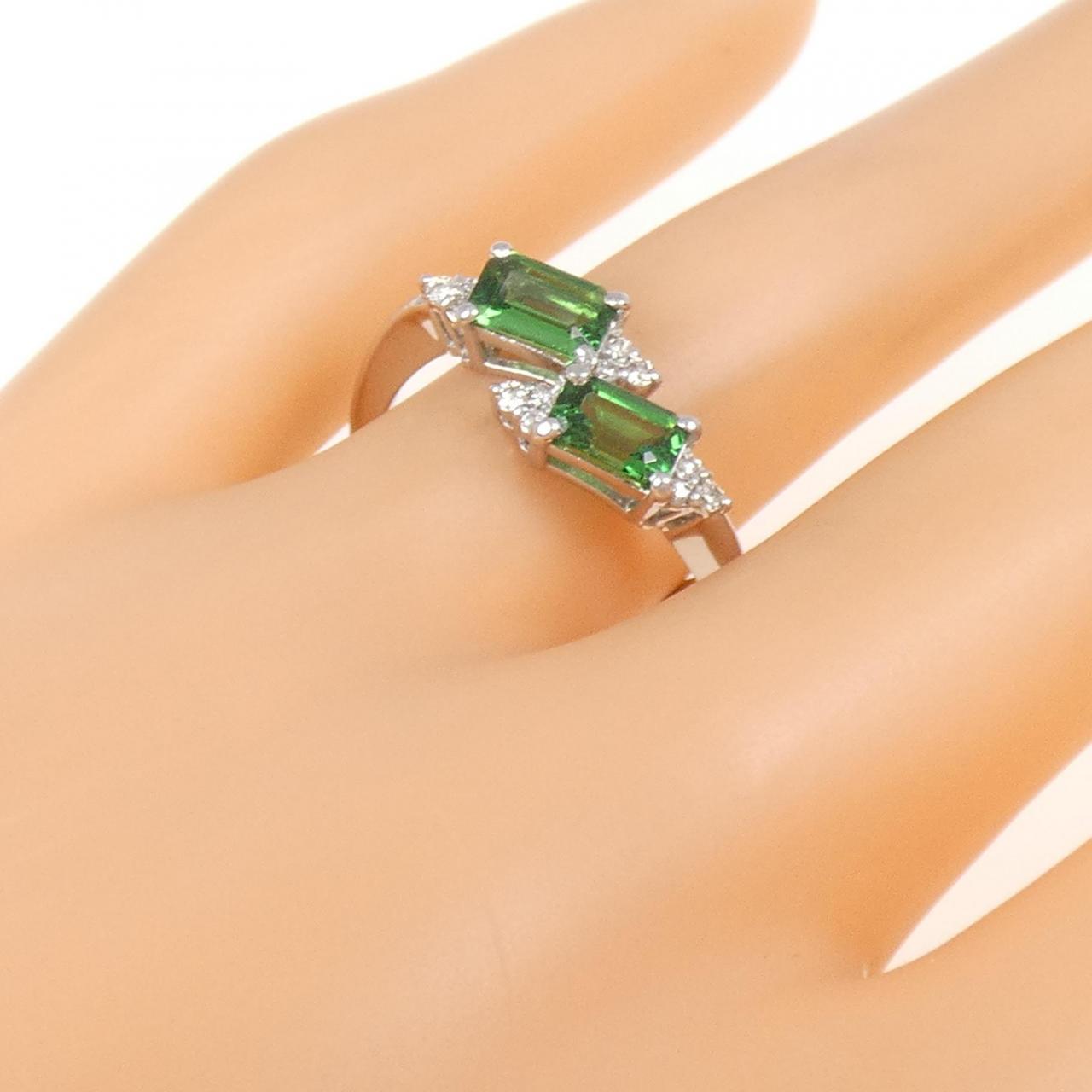 【新品】PT グリーンガーネット リング 1.00CT