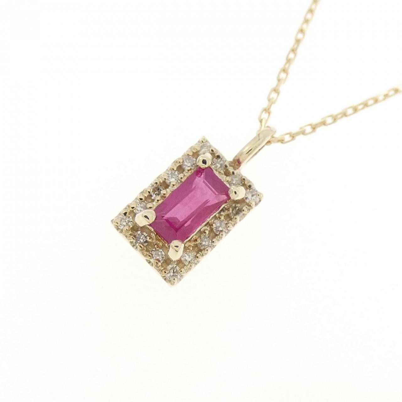 [新品] K10YG 红宝石项链