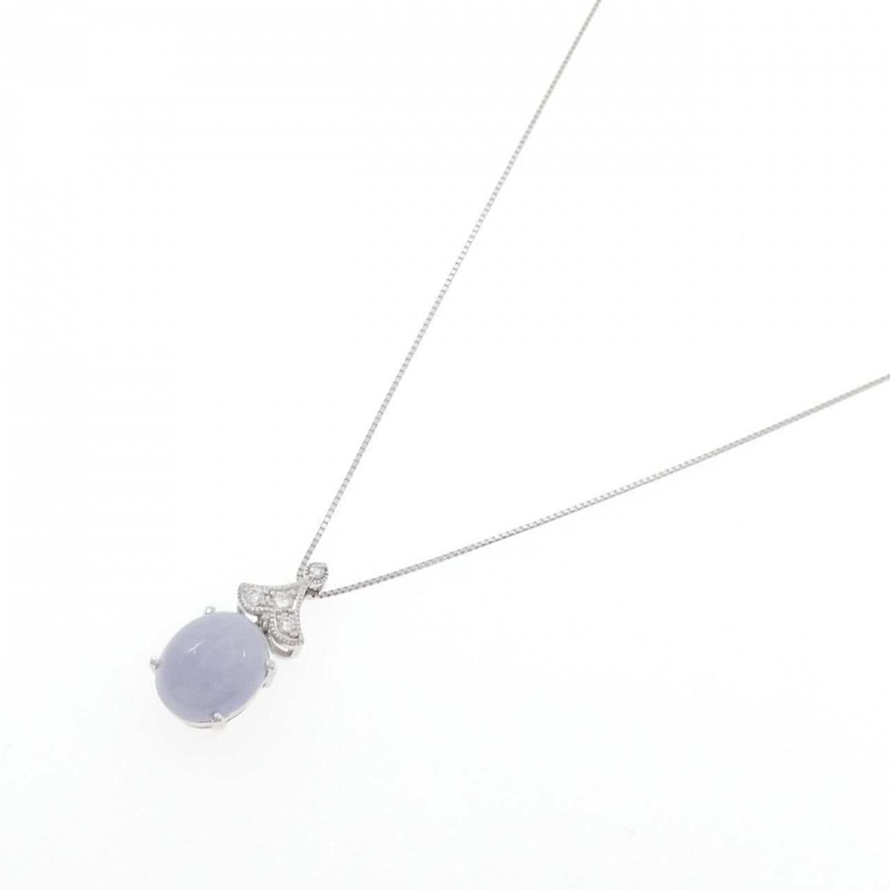PT900/K18YG/PT850 ラベンダーヒスイ ネックレス 6.59CT