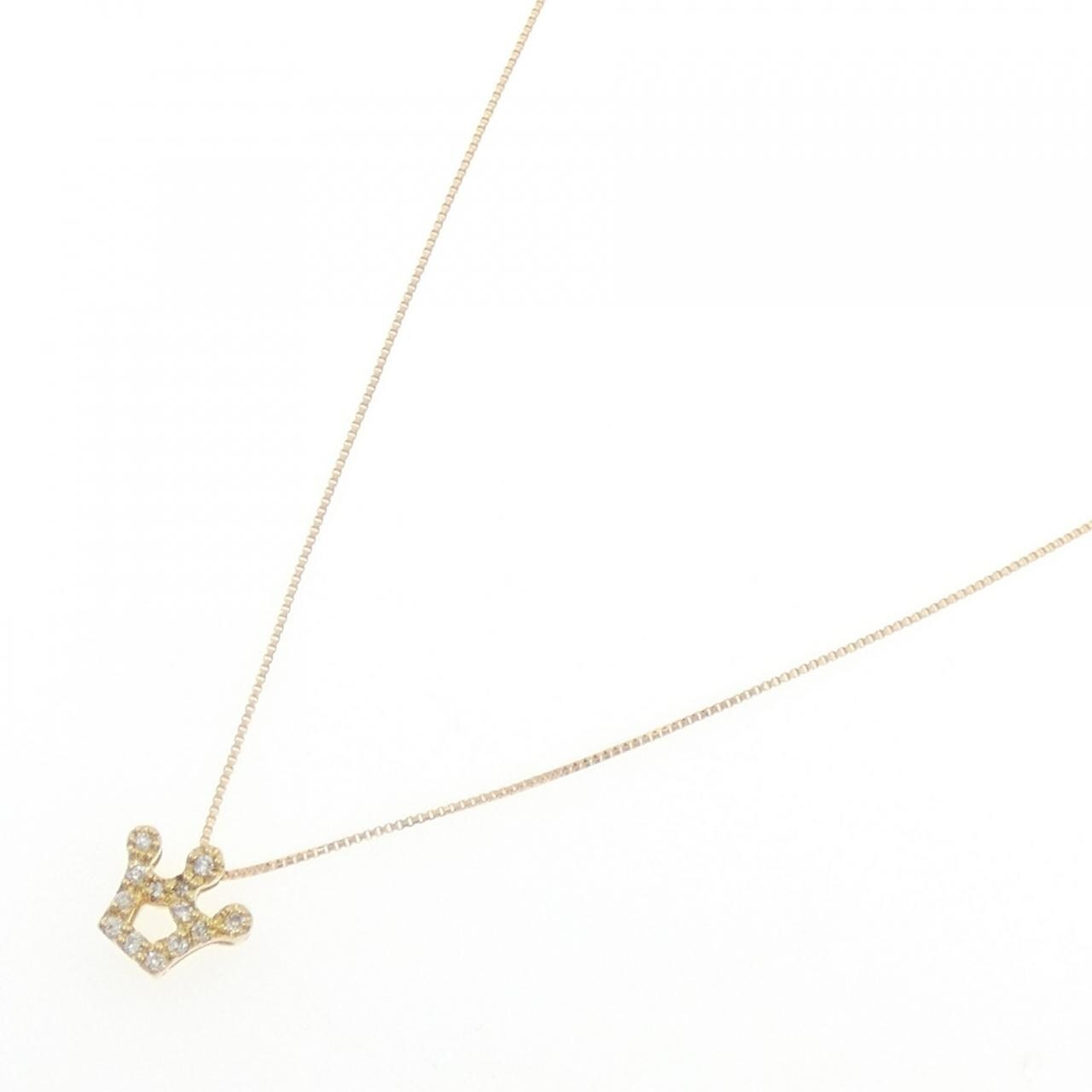 K18YG クラウン ダイヤモンド ネックレス 0.08CT