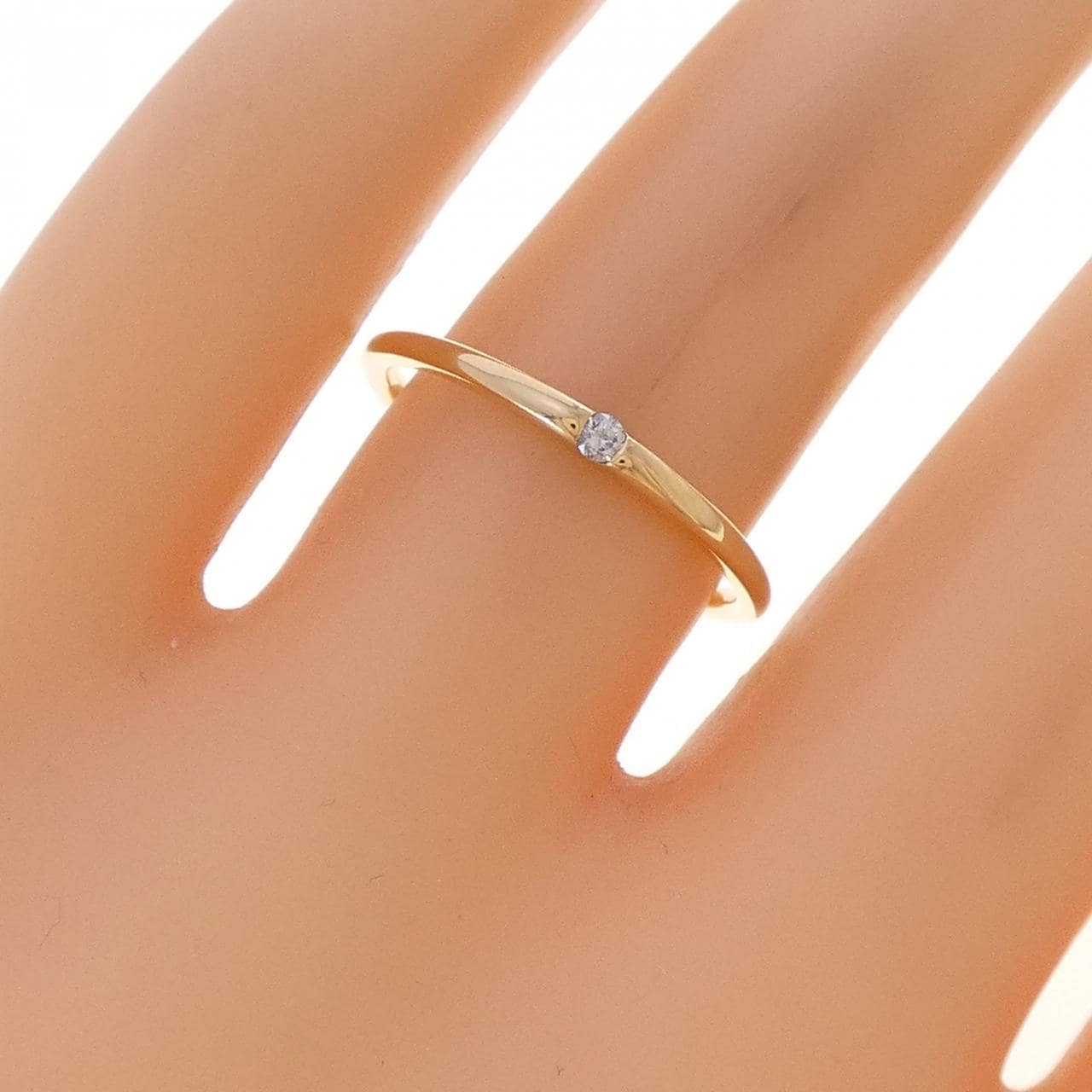 K18YG ソリティア ダイヤモンド リング 0.02CT
