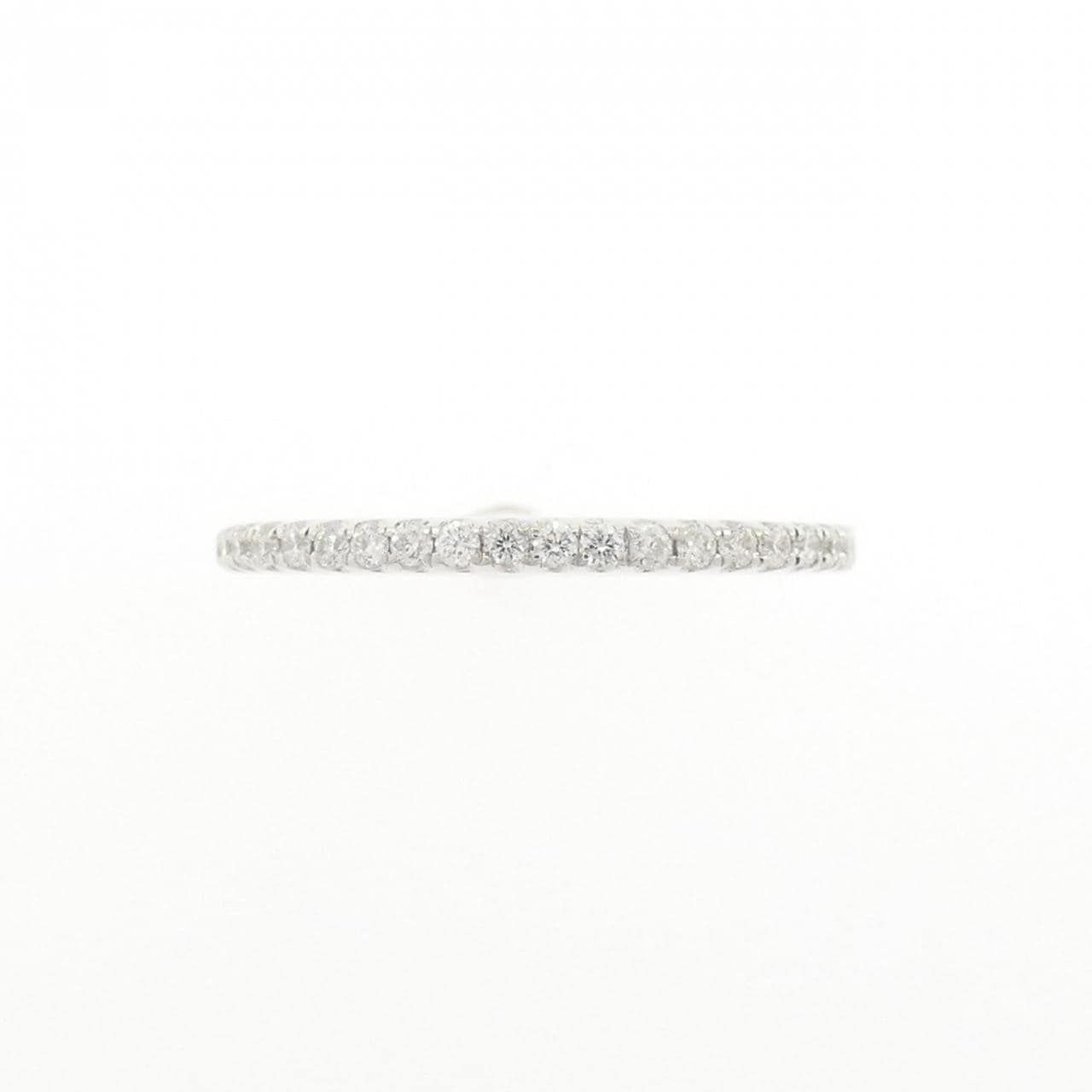 K18WG ハーフエタニティ ダイヤモンド リング 0.13CT