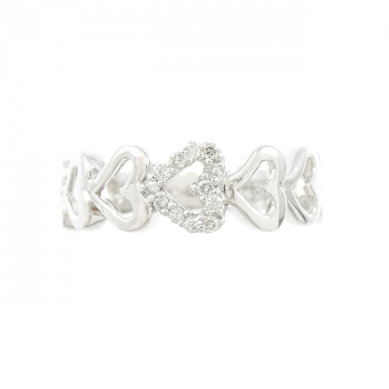 K14WG ハート ダイヤモンド リング