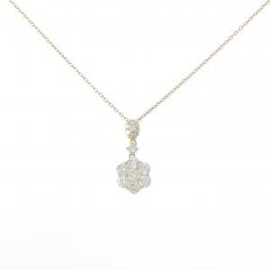 K18YG フラワー ダイヤモンド ネックレス 1.00CT