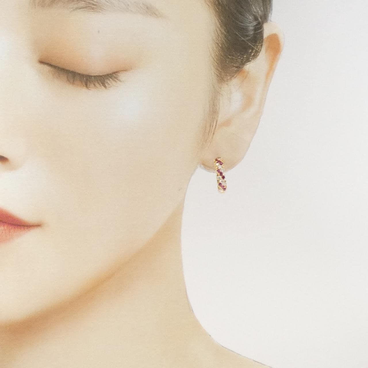 K18YG ルビー ピアス 0.32CT