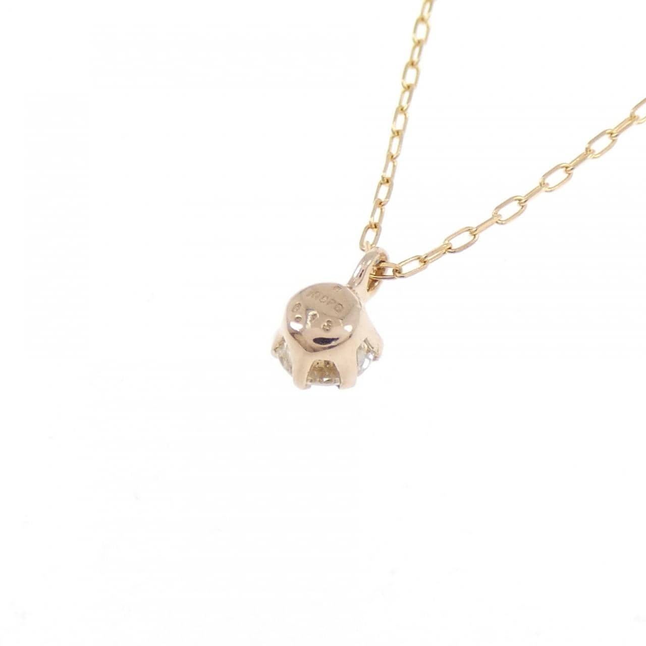 K18PG/K18YG ソリティア ダイヤモンド ネックレス 0.13CT