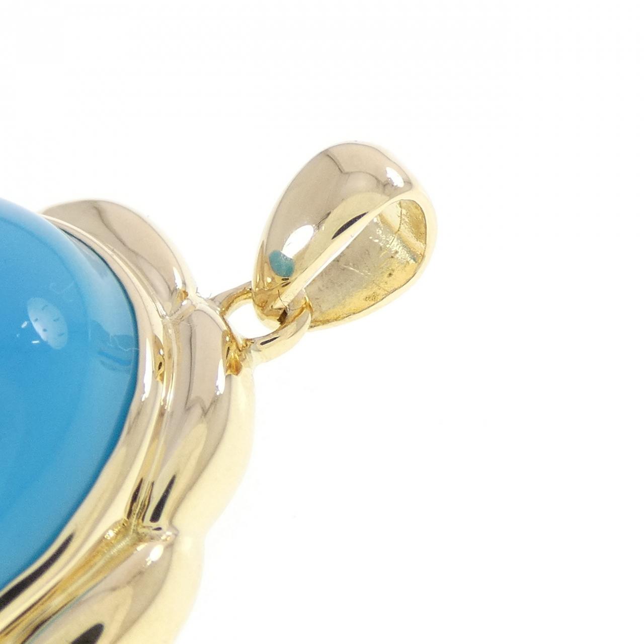 K18YG ターコイズ ペンダント 23.15CT