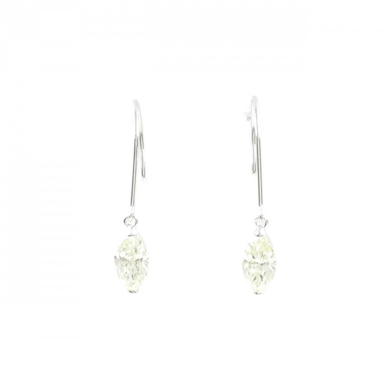 K18WG ダイヤモンド ピアス 1.289CT