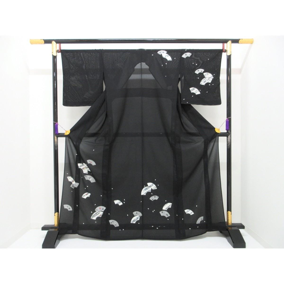 【未使用品】単衣　駒絽訪問着　友禅銀彩加工　刺繍入り